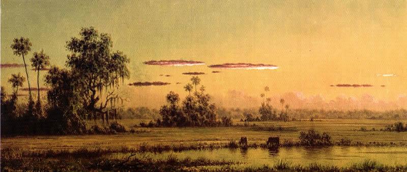Martin Johnson Heade Florida Sunset with Two Cows